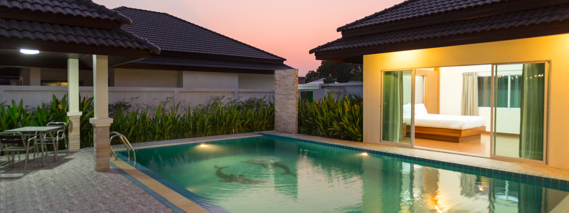 Luxury Villas with Private Pool at Unique Paradise Resort in Pattaya, Thailand.